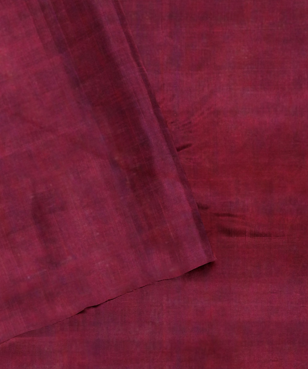 Maroon brown cream handwoven assam cotton saree