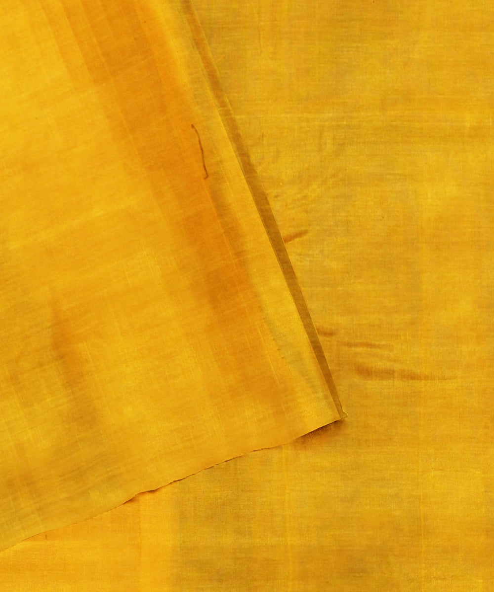 Yellow brown handwoven assam cotton saree