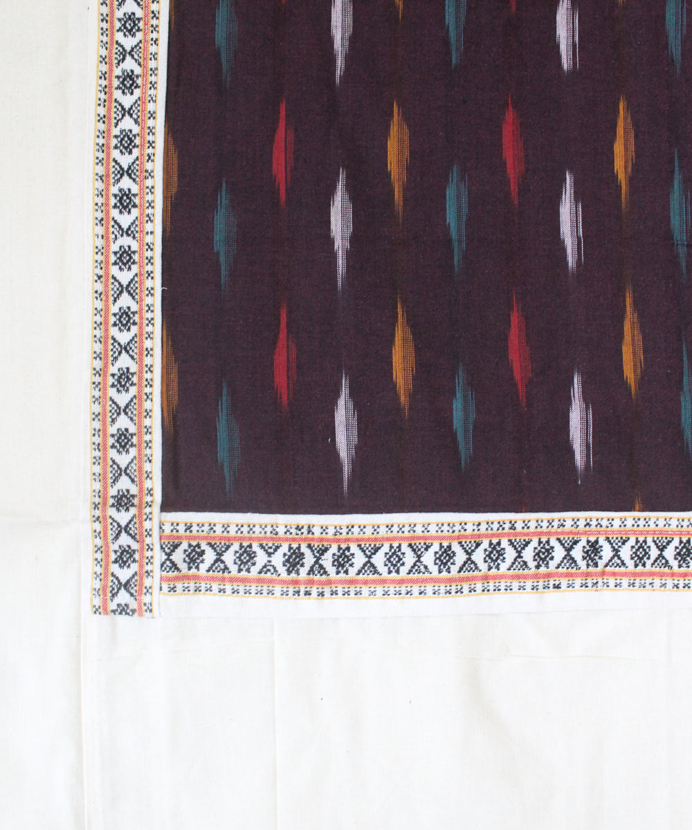Black offwhite handmade pochampally ikat cotton diwan set