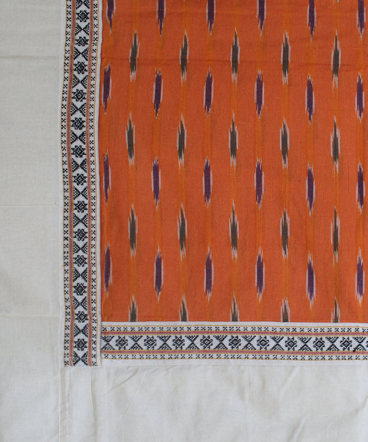 Orange offwhite handmade pochampally ikat cotton diwan set