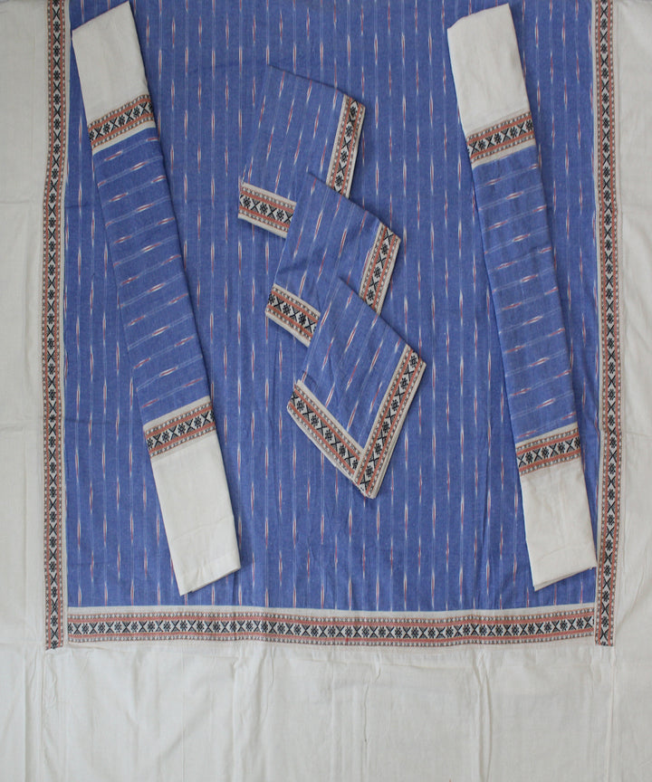 Light blue offwhite handmade pochampally ikat diwan set