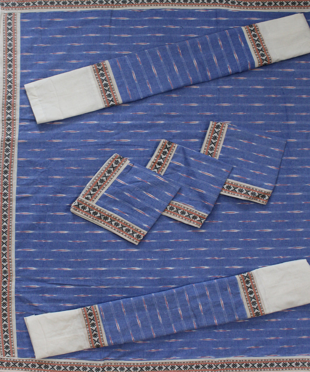Light blue offwhite handmade pochampally ikat diwan set