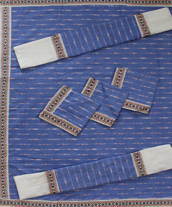 Light blue offwhite handmade pochampally ikat diwan set