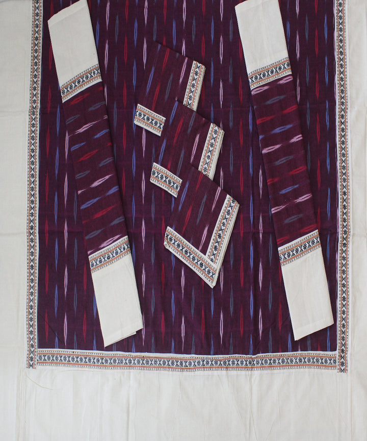 Purple offwhite pochampally ikat diwan set