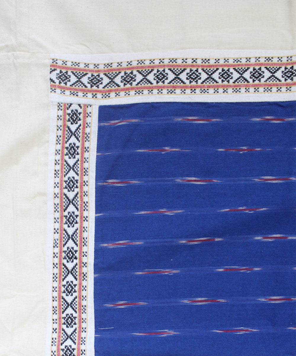 Dark blue offwhite handmade pochampally ikat diwan set