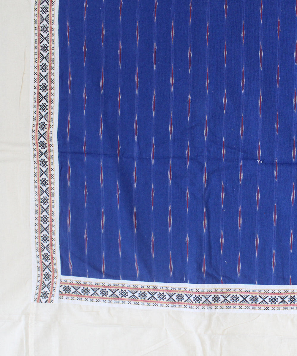 Dark blue offwhite handmade pochampally ikat diwan set