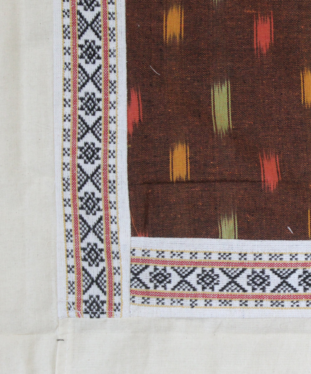 Brown offwhite pochampally ikat handmade diwan set