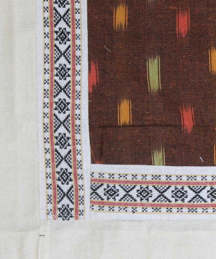 Brown offwhite pochampally ikat handmade diwan set