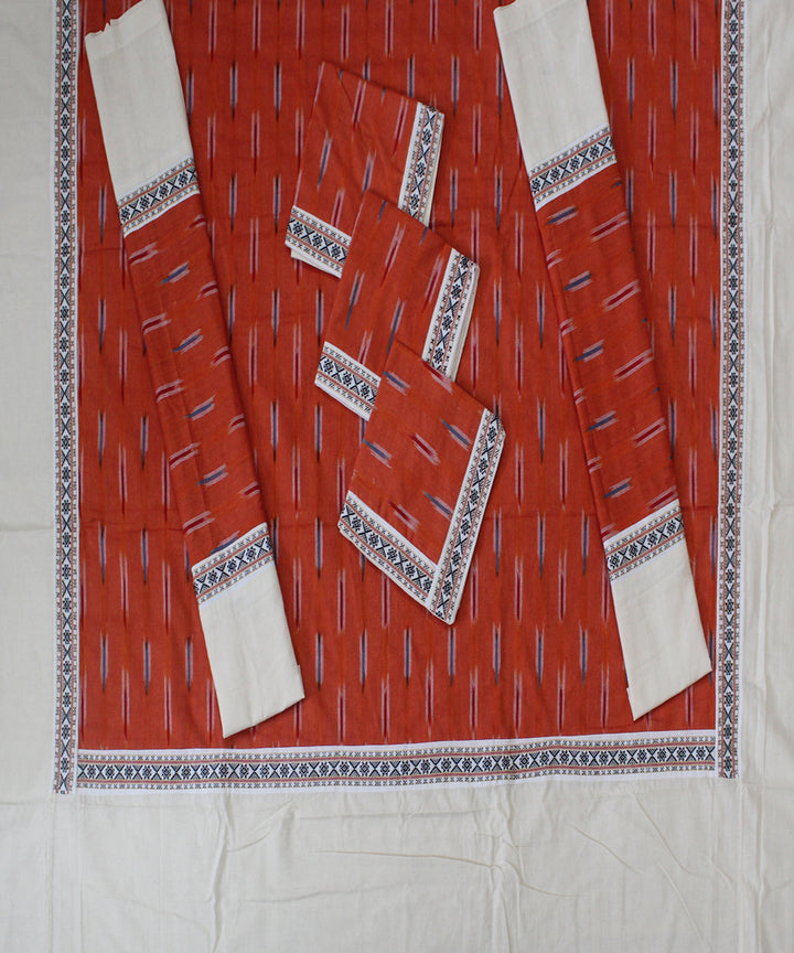 Orange offwhite pochampally ikat handmade diwan set