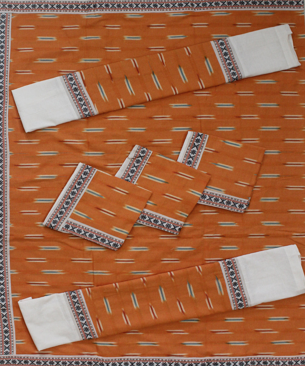 Orange offwhite handmade pochampally ikat diwan set