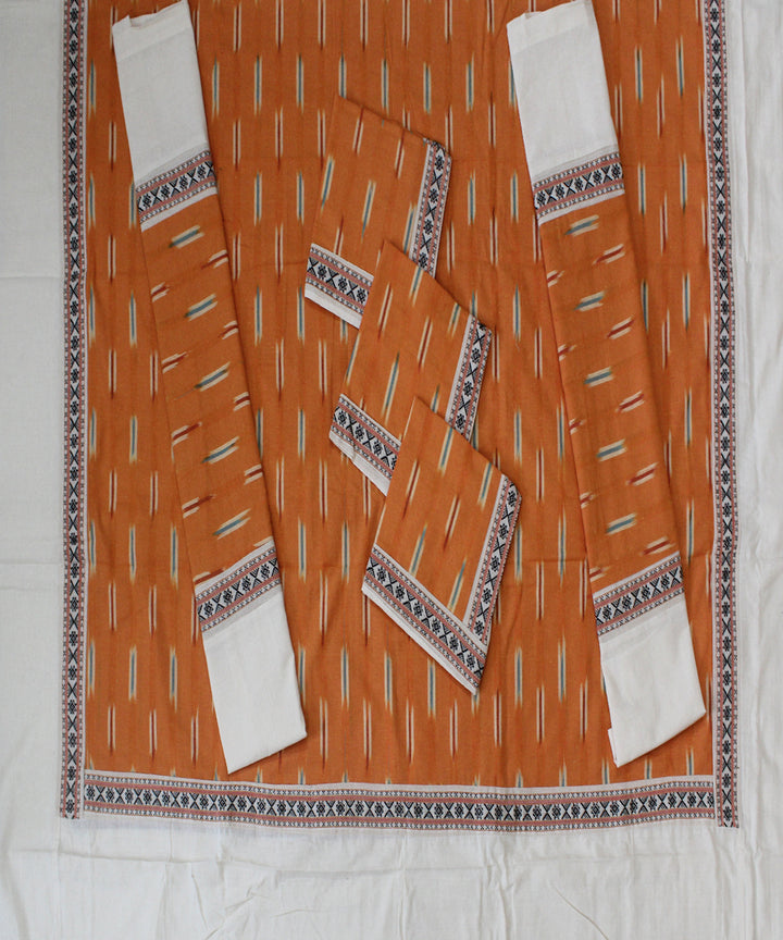 Orange offwhite handmade pochampally ikat diwan set