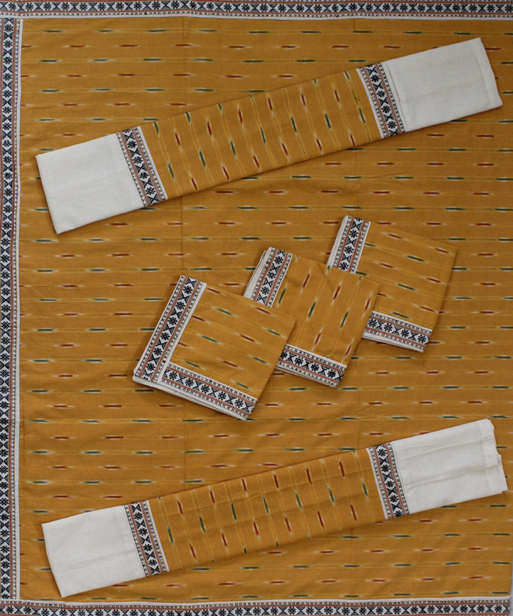 Yellow offwhite handmade pochampally ikat diwan set