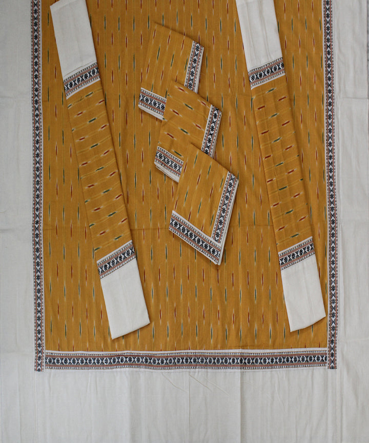 Yellow offwhite handmade pochampally ikat diwan set