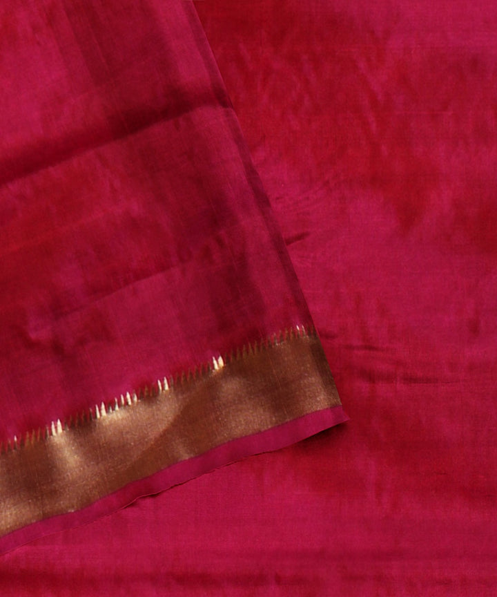 Beige pink karnataka silk handwoven saree