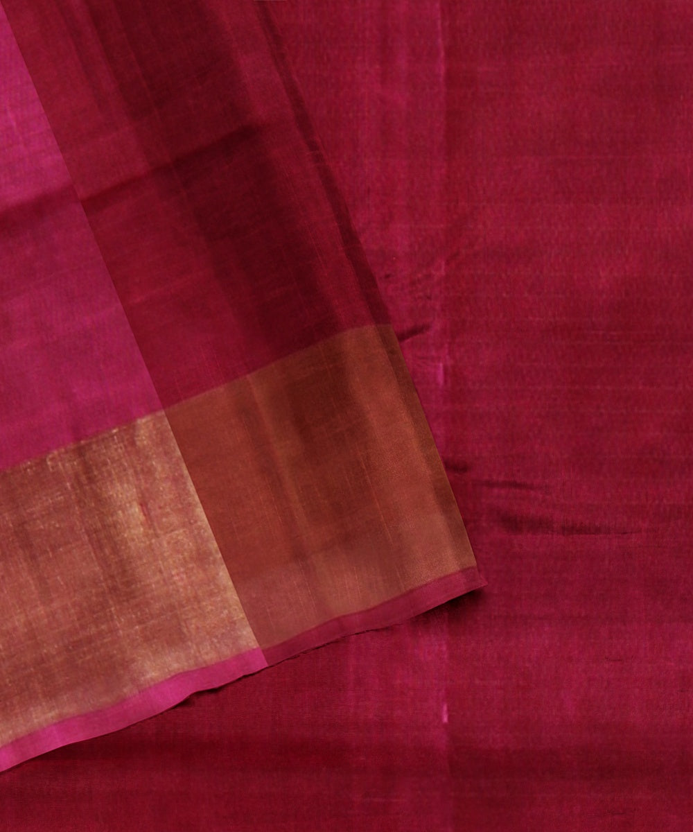 Lime green pink handwoven karnataka silk saree