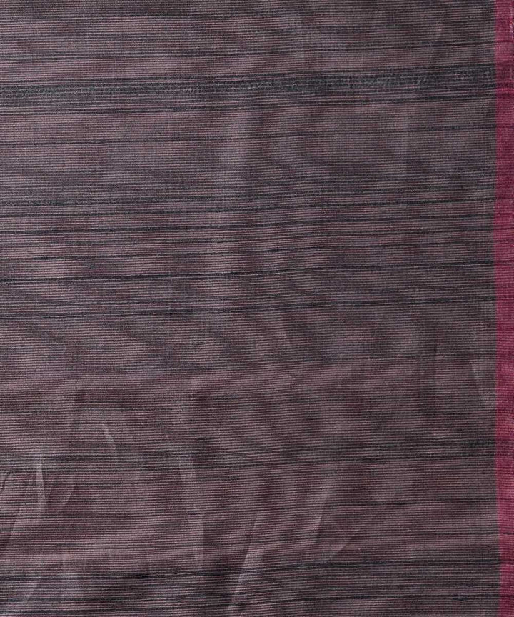 Charcoal blue tussar silk hand woven chhattisgarh kosa saree
