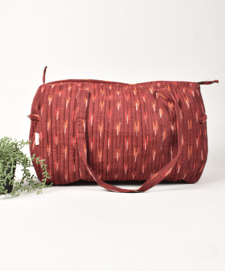 Maroon white hand painted cotton kalamkari bag