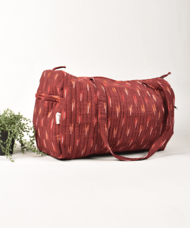 Maroon white hand painted cotton kalamkari bag