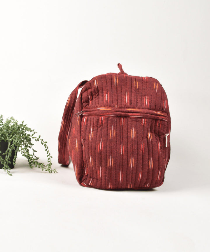 Maroon white hand painted cotton kalamkari bag