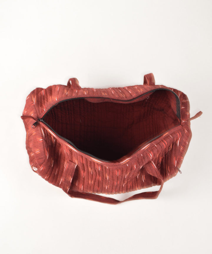 Maroon white hand painted cotton kalamkari bag