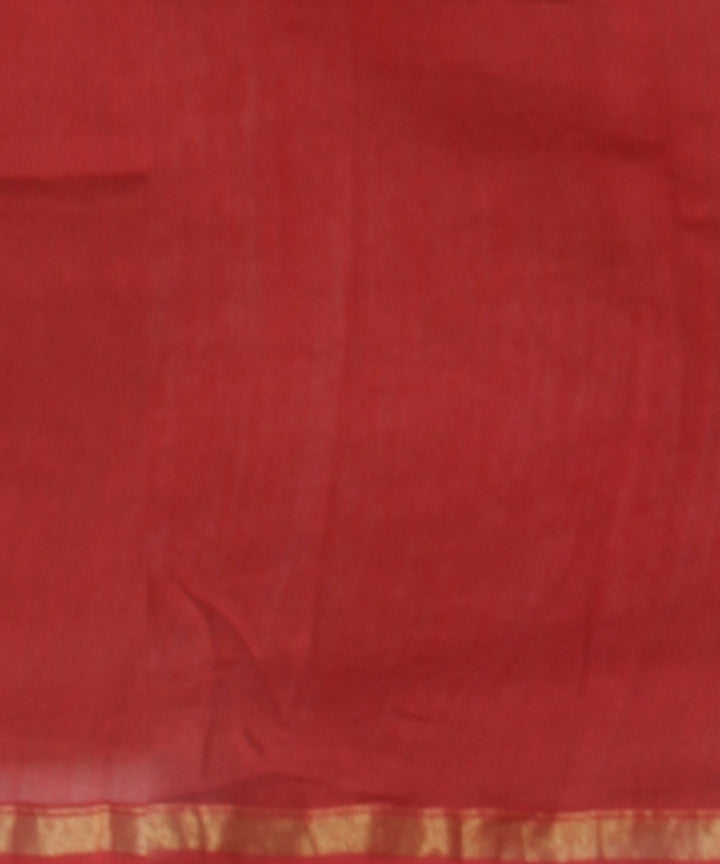 Rust pink hand painted ajrakh cotton silk chanderi saree