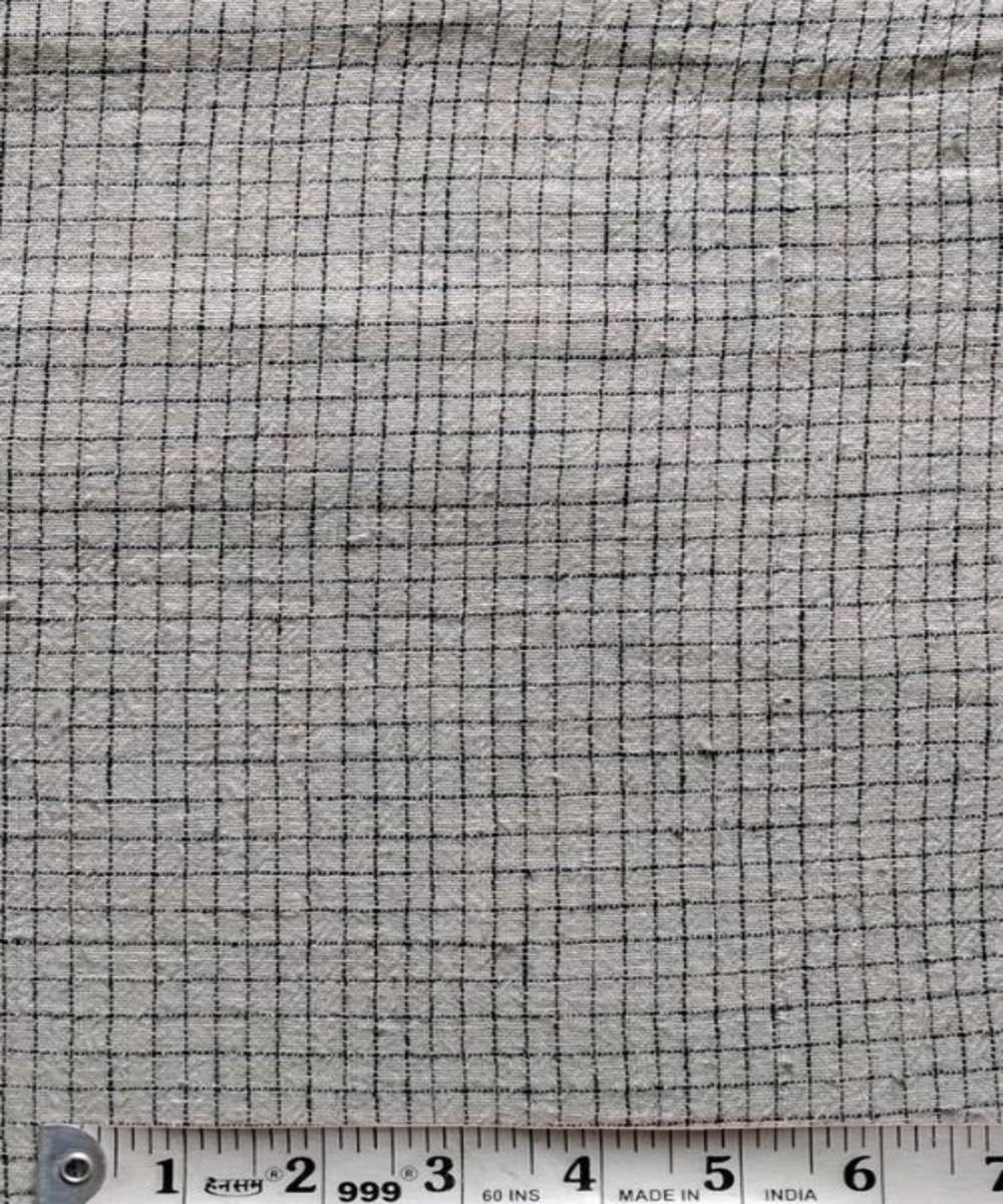 Blue black checks kala cotton handwoven fabric