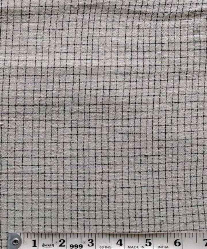 Blue black checks kala cotton handwoven fabric