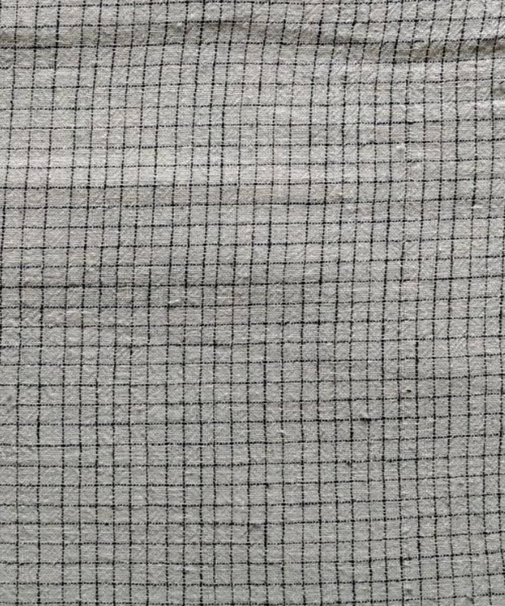 Blue black checks kala cotton handwoven fabric