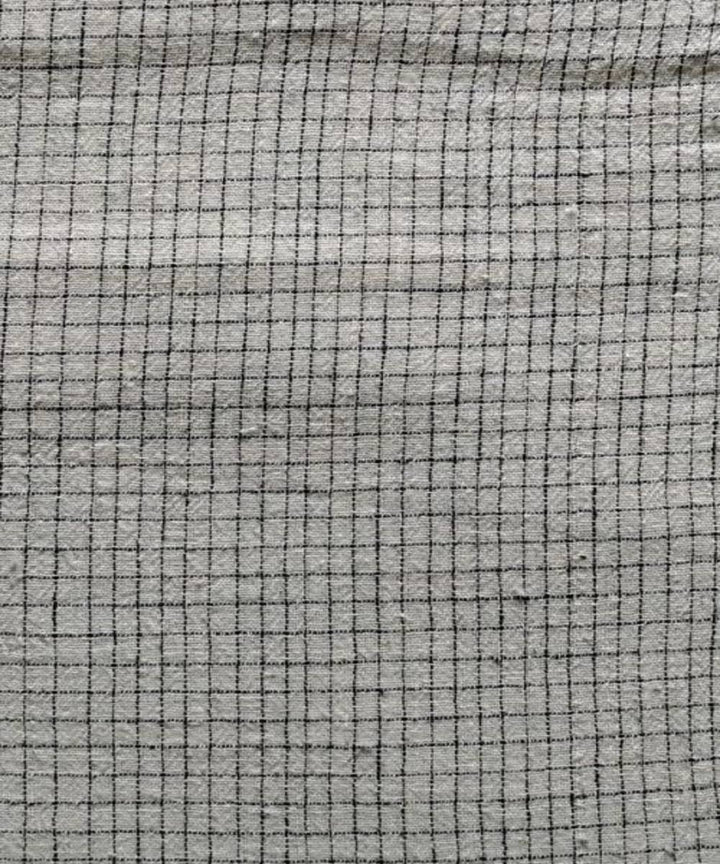Blue black checks kala cotton handwoven fabric