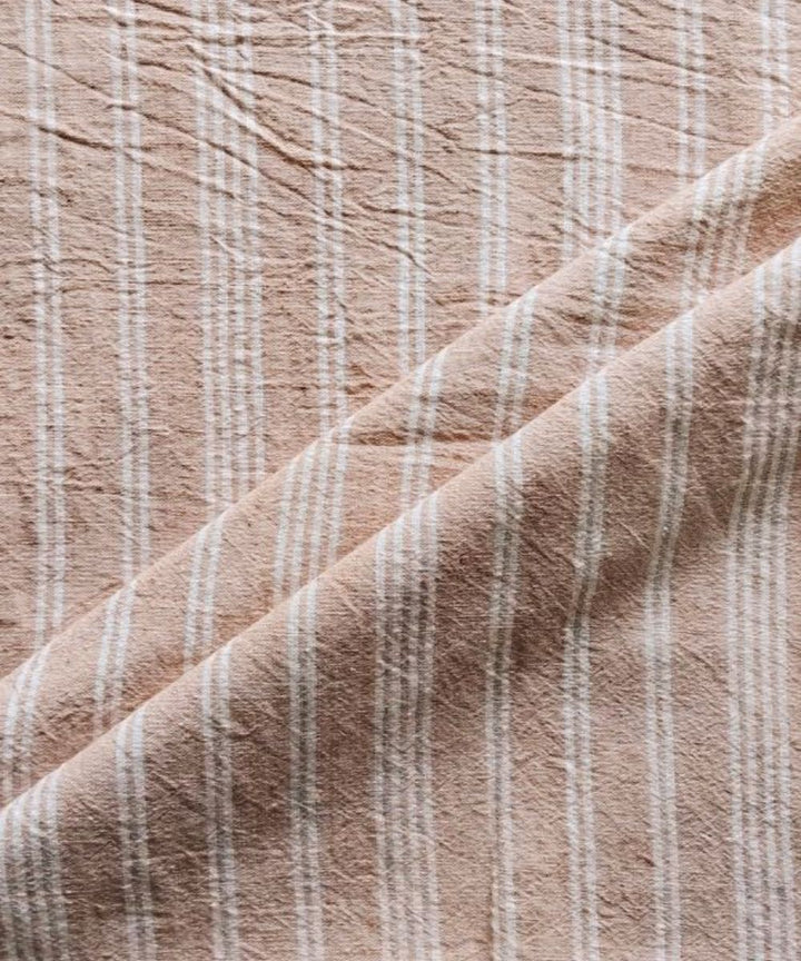 Bisuit white stripe kala cotton handwoven fabric