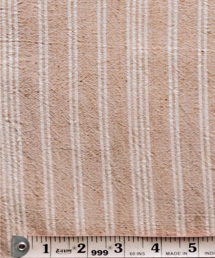 Bisuit white stripe kala cotton handwoven fabric
