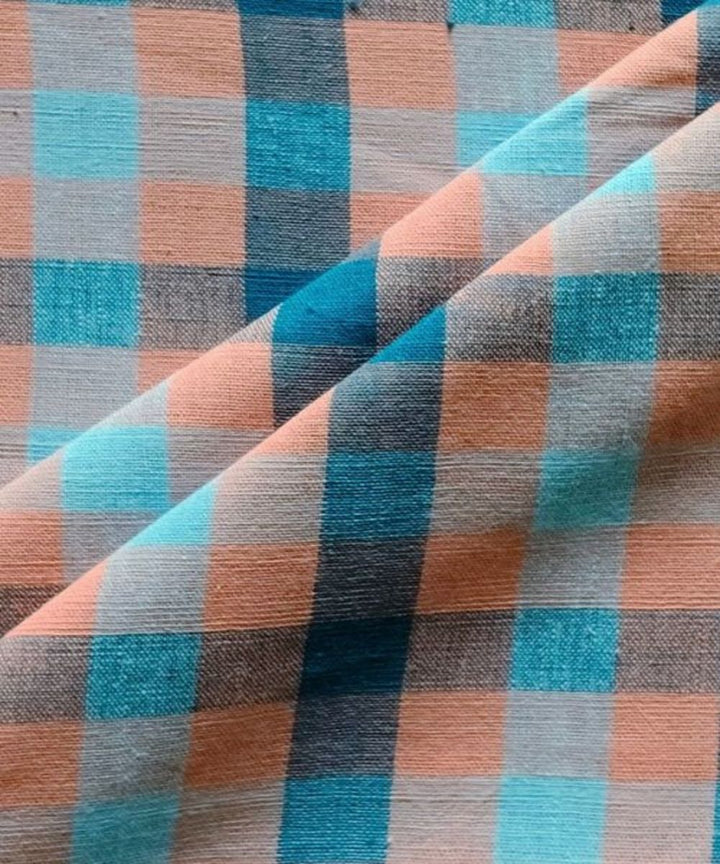 Multi color checks kala cotton handwoven fabric