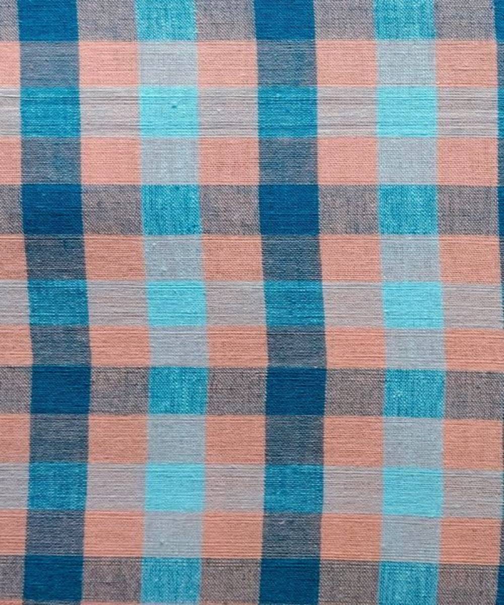 Multi color checks kala cotton handwoven fabric
