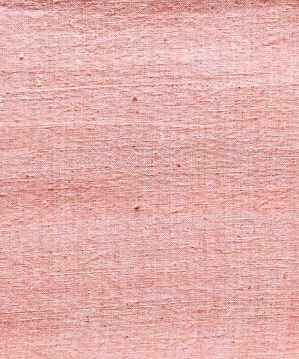 Peach yarn dyed kala cotton handwoven fabric