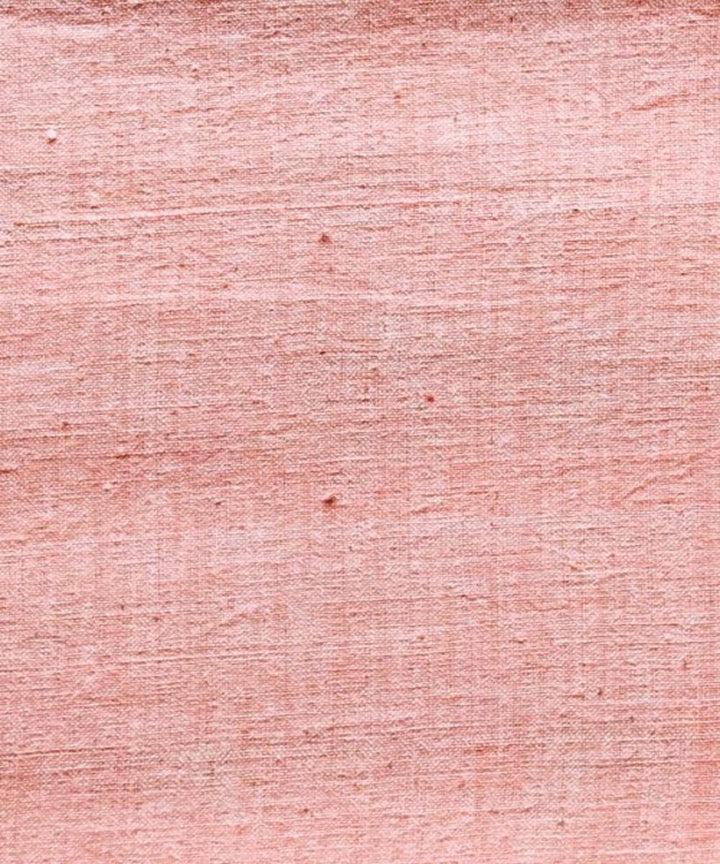 Peach yarn dyed kala cotton handwoven fabric
