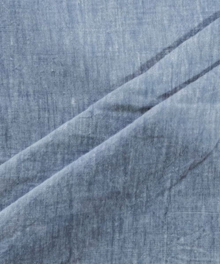 Blue yarn dyed kala cotton handwoven fabric