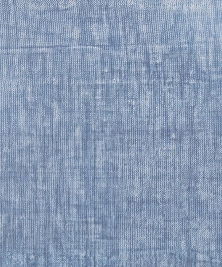 Blue yarn dyed kala cotton handwoven fabric