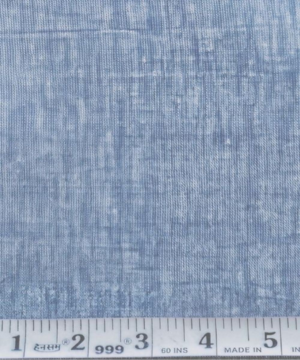 Blue yarn dyed kala cotton handwoven fabric