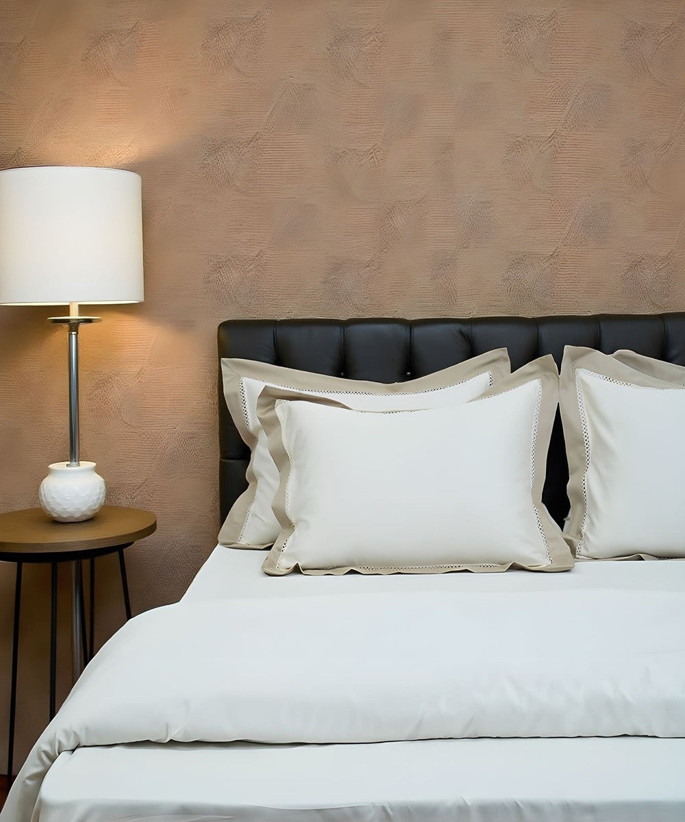 Cream lace cotton bedsheet King Size – 90" x 108"