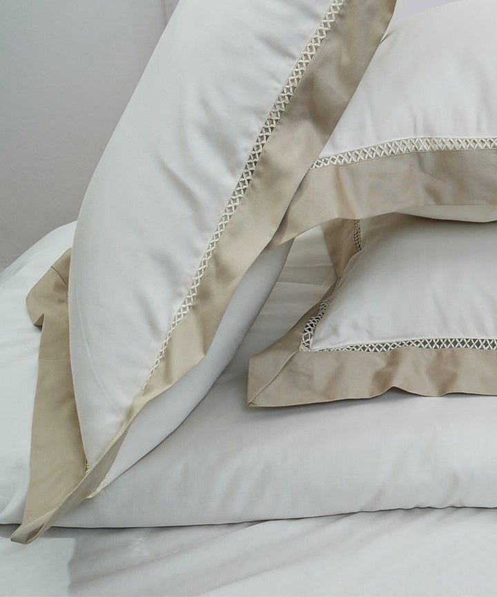 Cotton cream hand embroider bedsheet