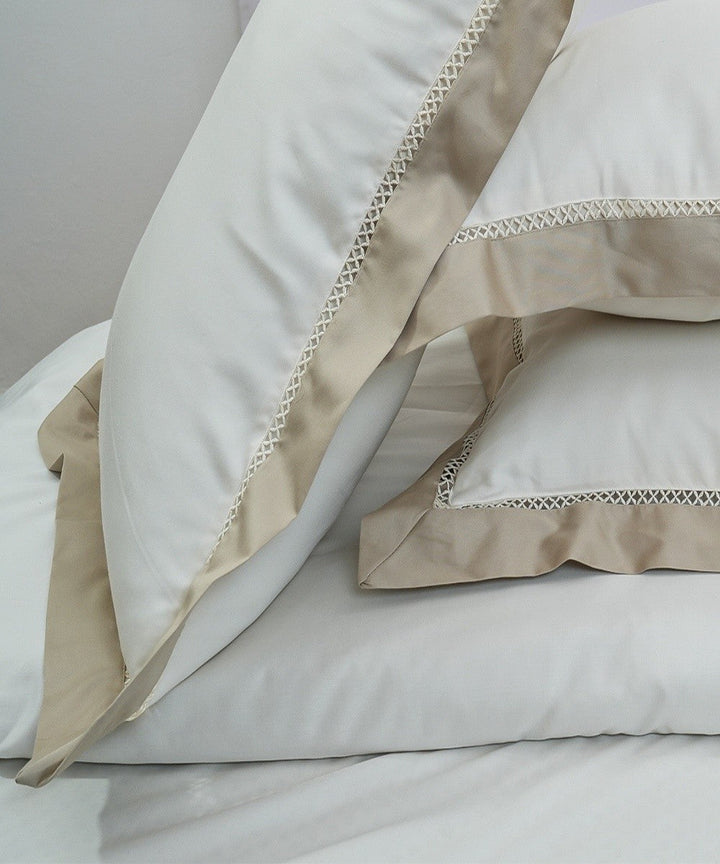 Cream lace cotton bedsheet King Size – 90" x 108"