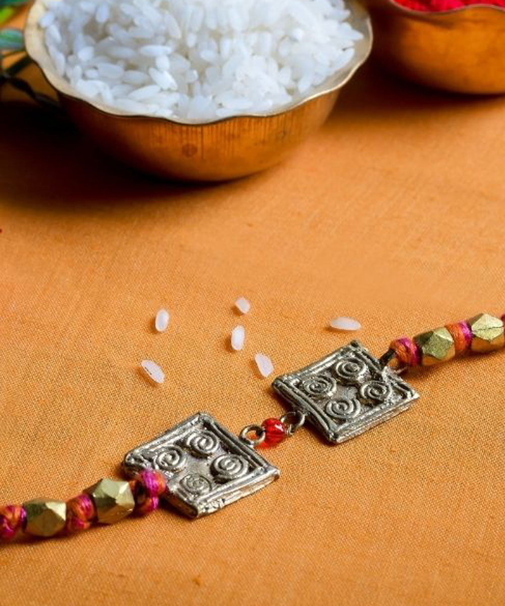 Red thread handmade rakhi