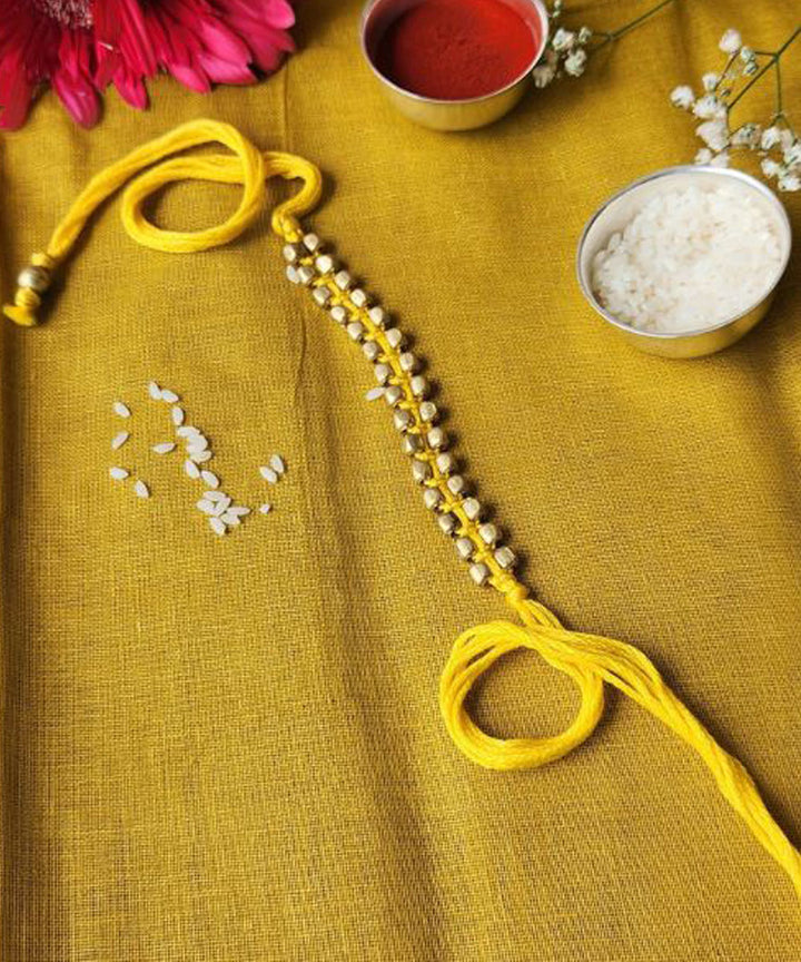 Yellow thread hand made rakhi