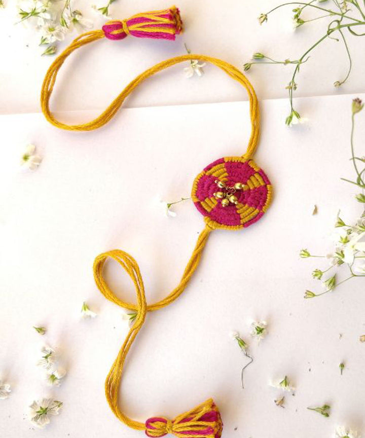 Red beautiful handcrafted thread rakhi
