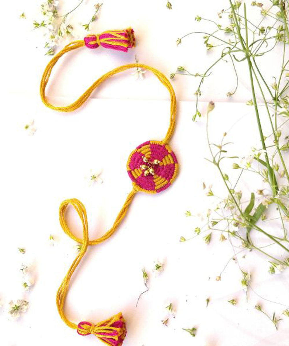 Red beautiful handcrafted thread rakhi