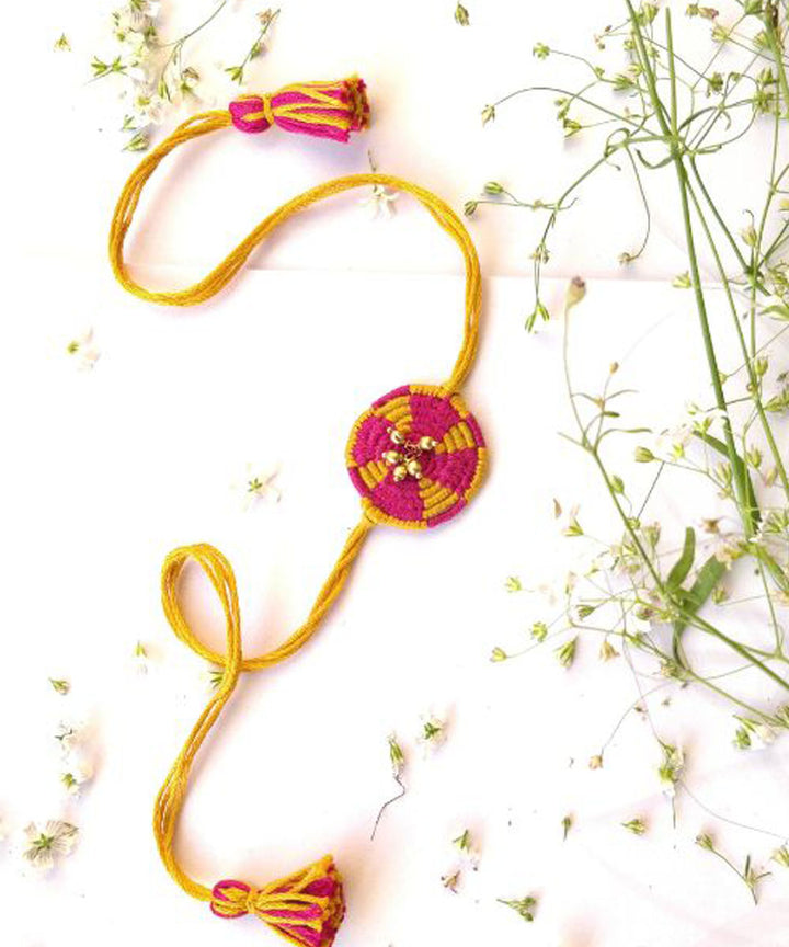 Red beautiful handcrafted thread rakhi