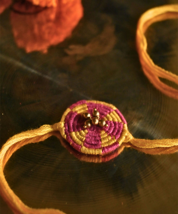 Red beautiful handcrafted thread rakhi