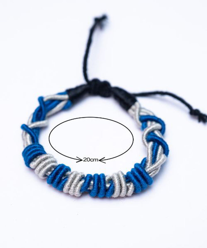 Grey blue handmade thread rakhi braclets