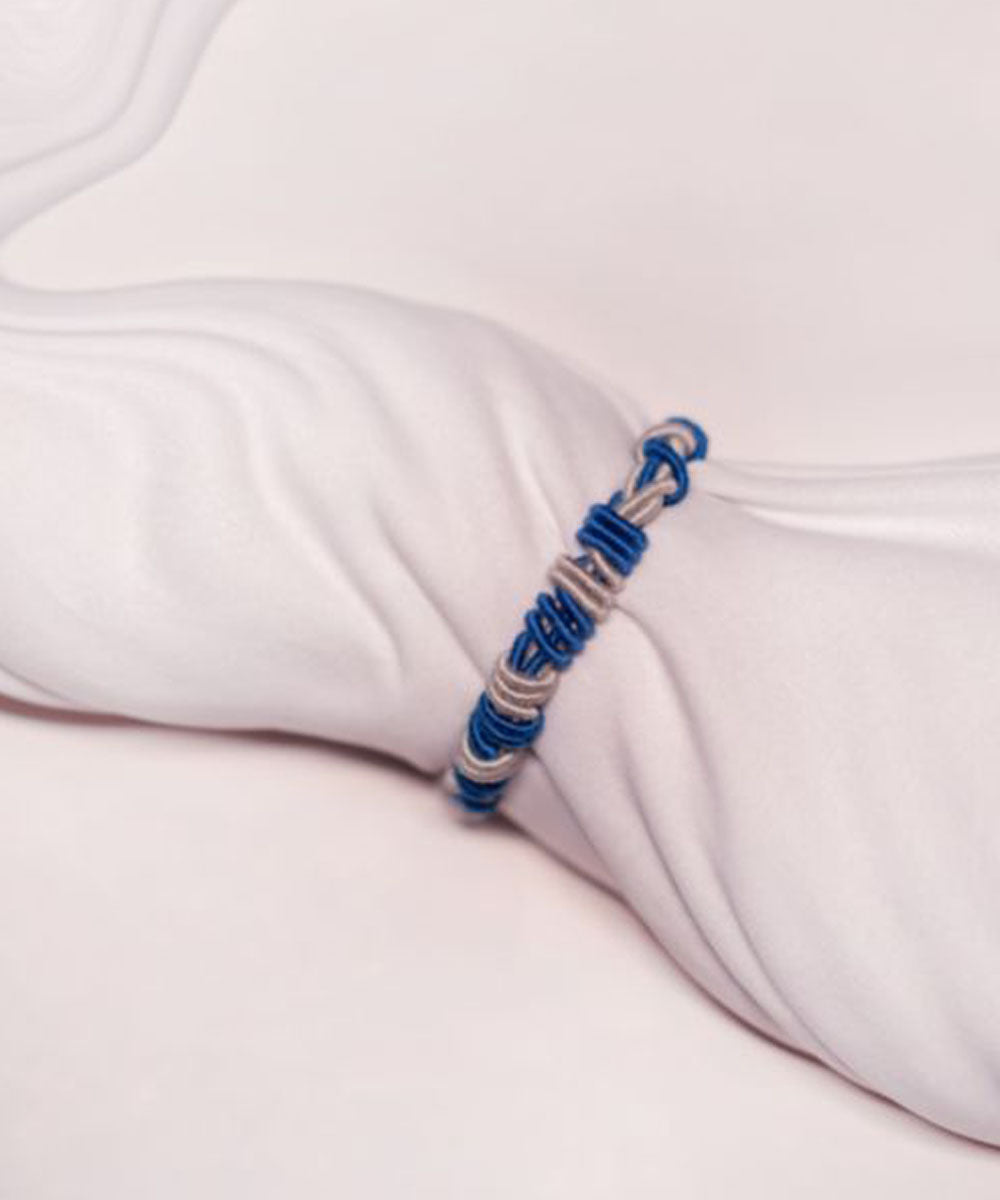 Grey blue handmade thread rakhi braclets