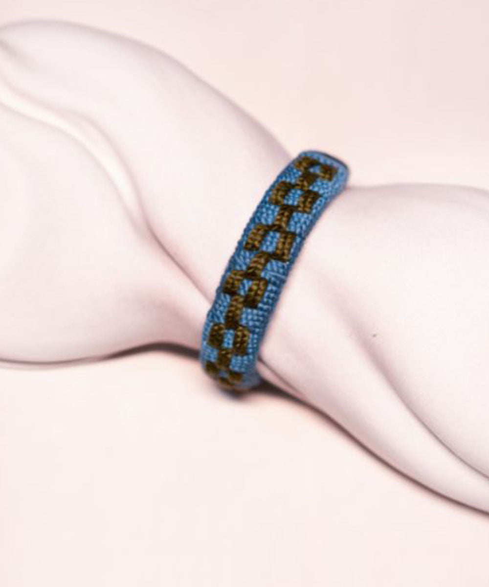 Cyan green blue handmade thread rakhi braclets